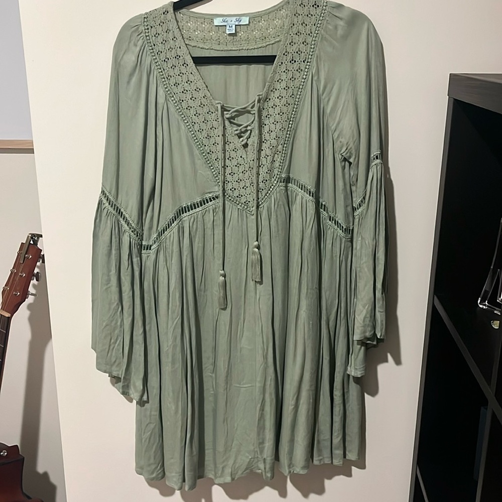 Green smock dress